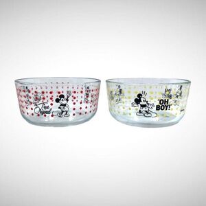 Pyrex x Disney Mickey Mouse Glass Bowls Set of 2!